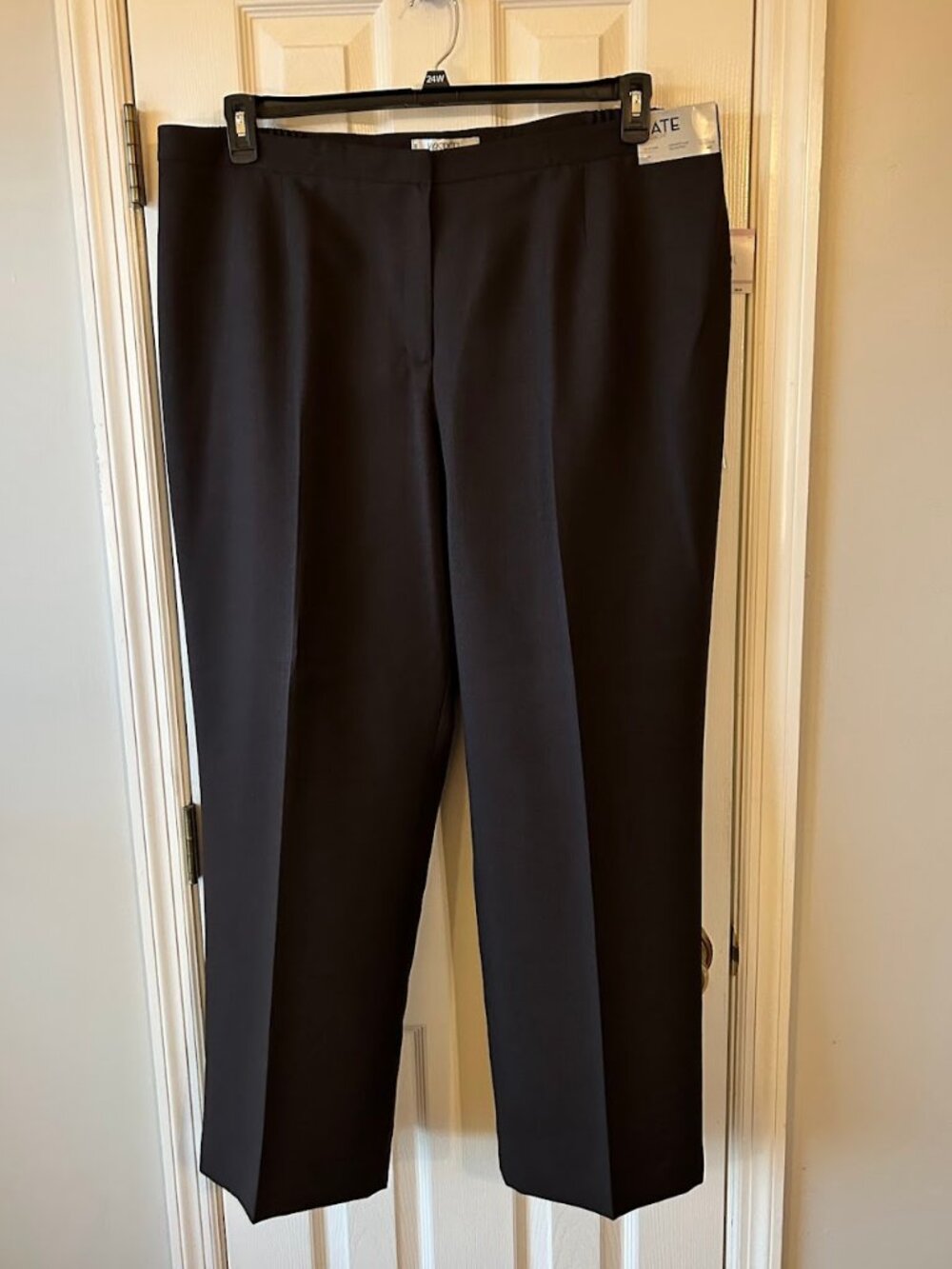 NWT Womens Plus Size 22W Kasper Kate Classic Fit Modern Black Dress Pants NEW